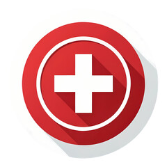 Obraz premium Red Cross Medical Icon: Healthcare Symbol