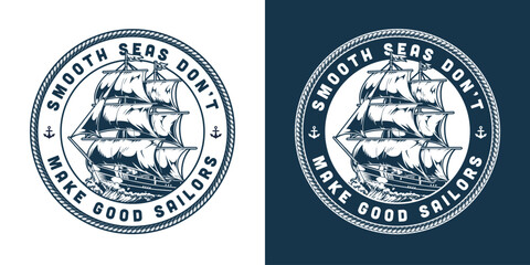 Nautical artwork featuring a sailing ship design © DGIM studio