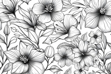 Hand-drawn Vector Floral Elements - Elegant Botanical and Flower Line Art Design