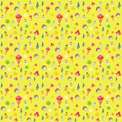 seamless pattern about chrismas on yellow background