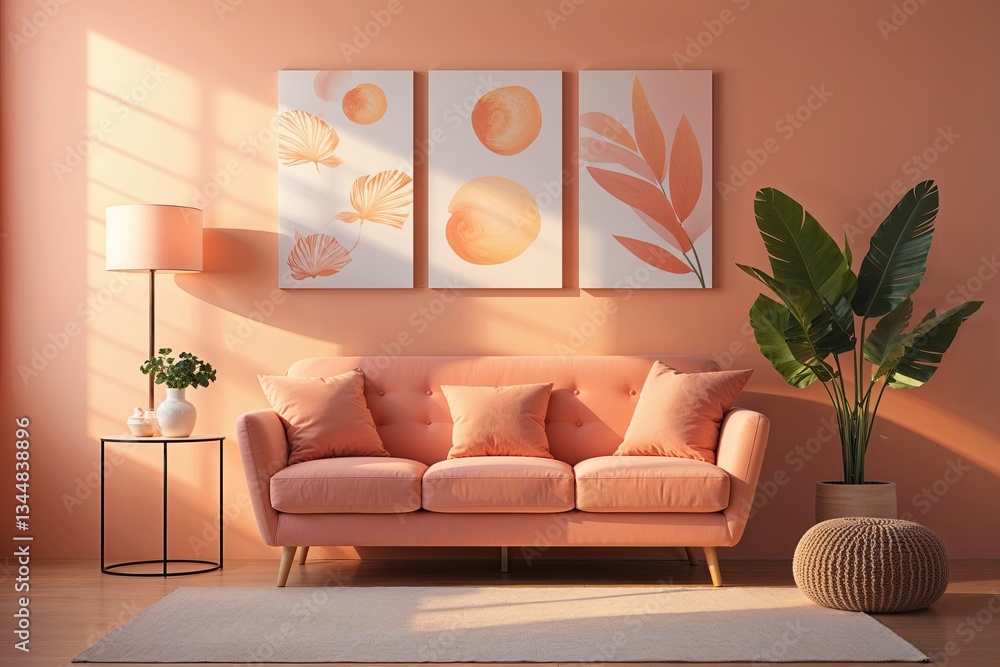 Aufkleber warm peach soft-focus gradient canvas design for an inviting and luminous atmosphere