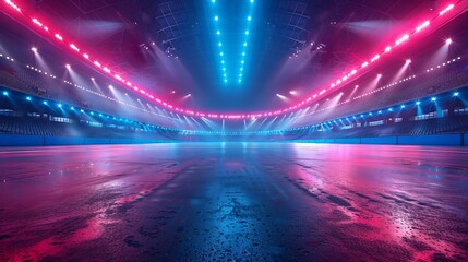 Dynamic sports arena blurred motion lights high energy composition and branding space