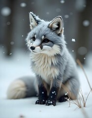 "Charming Arctic Fox in a Snowy Wonderland"
