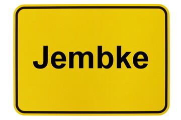 Illustration eines Ortsschildes der Gemeinde Jembke in Niedersachsen