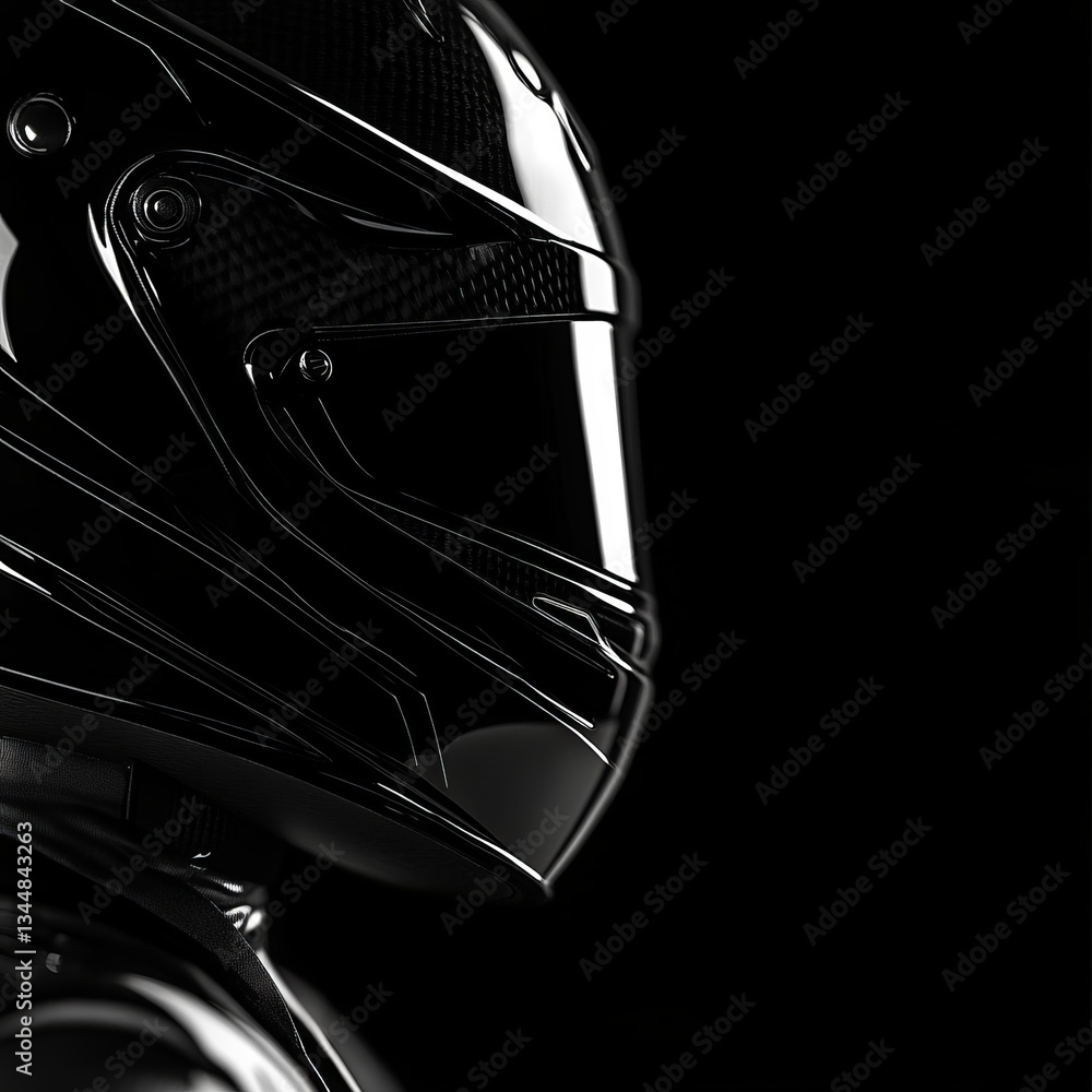 Canvas Prints a close up of a helmet on a black background