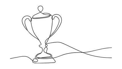 Single Line Drawing of a Champions Trophy Award Winner