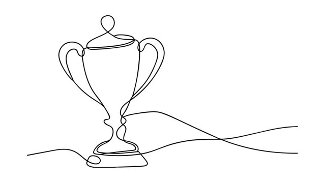 Single Line Drawing of a Champions Trophy Award Winner