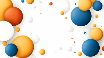Abstract background with colorful spheres, leaving central space for text or logo