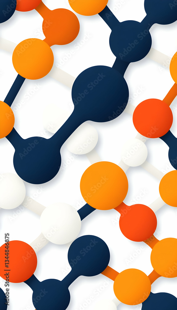 Poster abstract colorful interconnected circles pattern