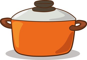 cooking pot with lid vector