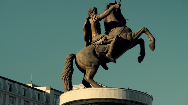 Alexander the Great Statue Monument in Skopje Macedonia