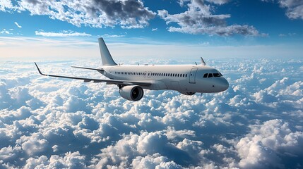 Obraz premium Airplane Soaring Above Clouds