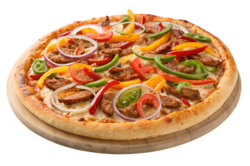 fajita pizza isolated on white background
