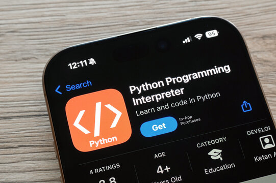 Apple app store with Python Programming Interpreter mobile application to program
