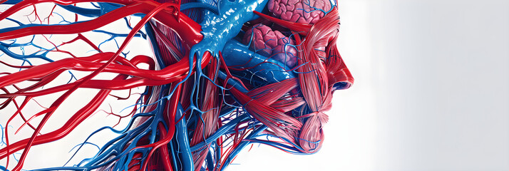 Detailed Illustration of the Vascular System: An Insightful Representation of Human Circulation