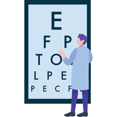 Eye vision icon ophthalmologist does eyesight test