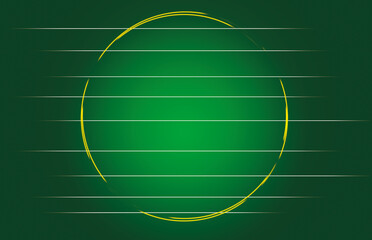 Green abstract background with circles and lines. 