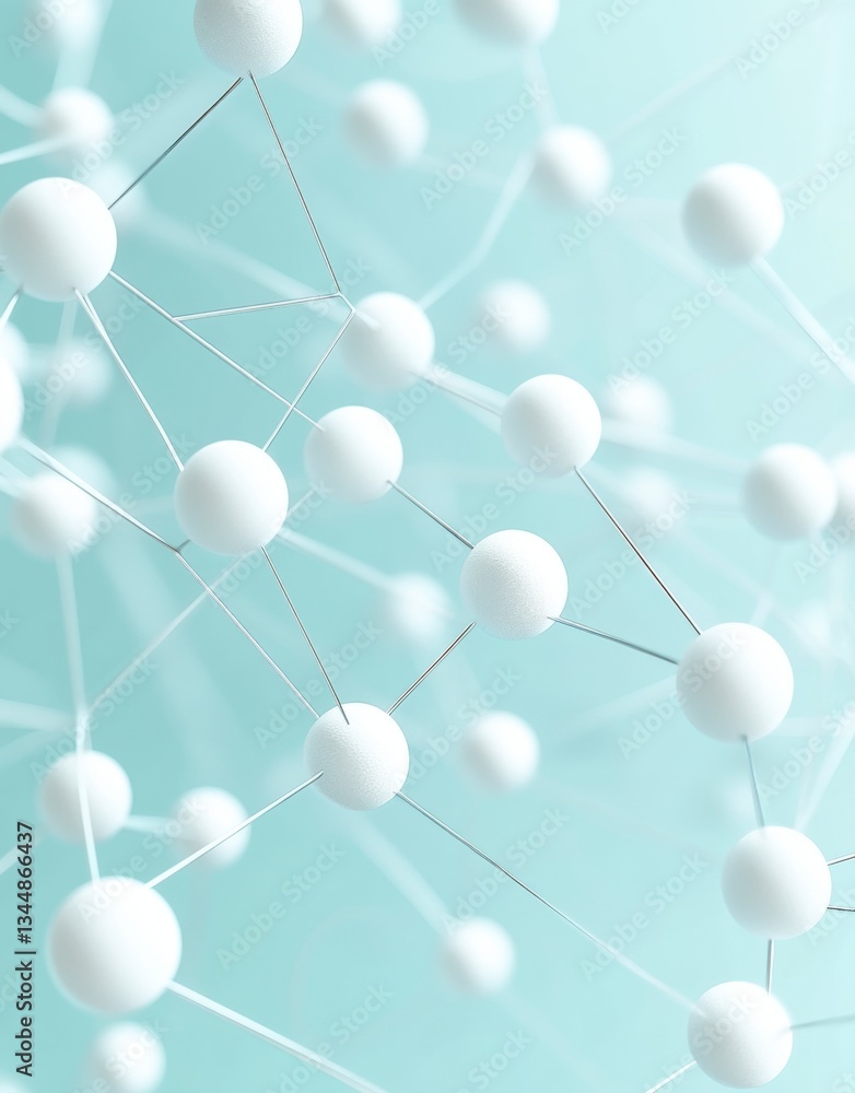 Poster a network of interconnected nodes and lines representing digital connections, with white squares on 