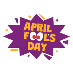 Fototapeta premium April fools day greeting. Cute april mop poster template design illustration