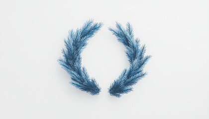 Blue Sprig Wreath for Minimalist Background.