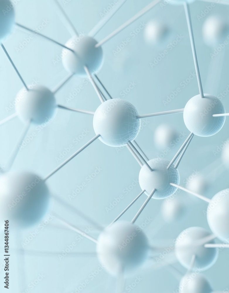Poster a network of interconnected nodes and lines representing digital connections, with white squares on 