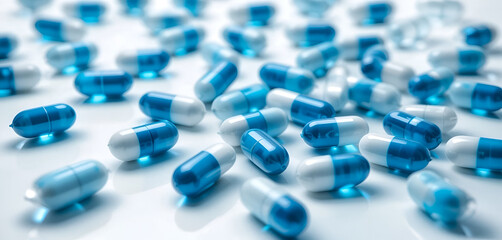 "Blue and White Capsules Medicine: High-Quality Pharmaceutical Pills for Health & Wellness"
