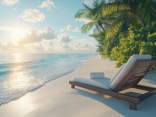 Obraz premium Tropical Getaway with Lounge Chair