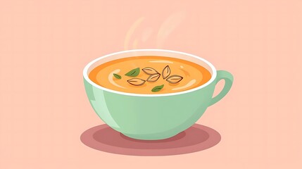 Creamy pumpkin soup in a cup