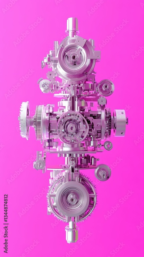 Aufkleber complex mechanical assembly crafted with multiple gears and components