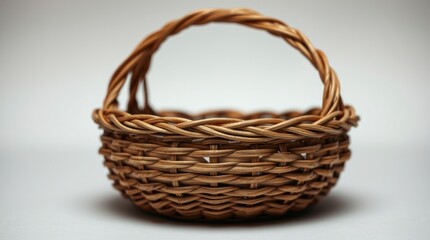 closeup Woven basket on white background