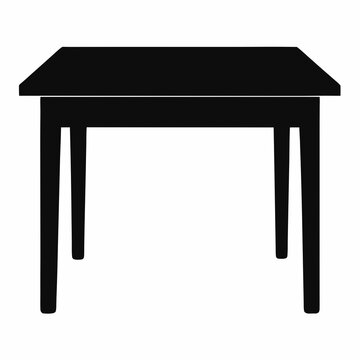 recommend clip art: Black Silhouette of a Simple Table on White Background