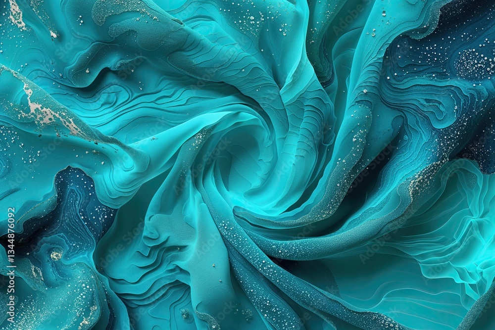 Poster vibrant abstract surface texture with refreshing turquoise color design