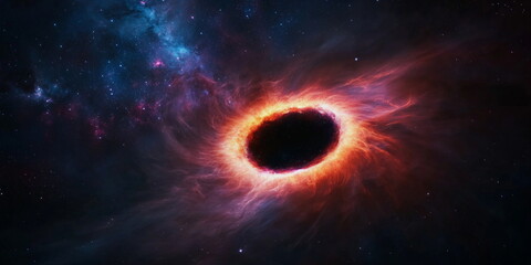 Obraz premium Formation of an intergalactic portal in space. Cosmic Landscape