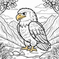 Black and white animals coloring book design