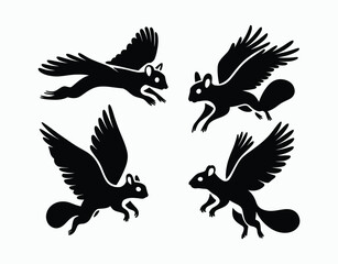 Fototapeta premium Flying Squirrel Vector Template Illustration on a White Background