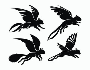 Obraz premium Minimal Flying Squirrel Isolated EPS Vector Template Collection