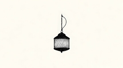 Hanging lantern, minimalist design, white background, home decor