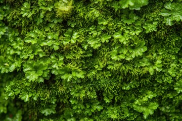 Fototapeta premium Close up of thriving green moss and liverwort growth
