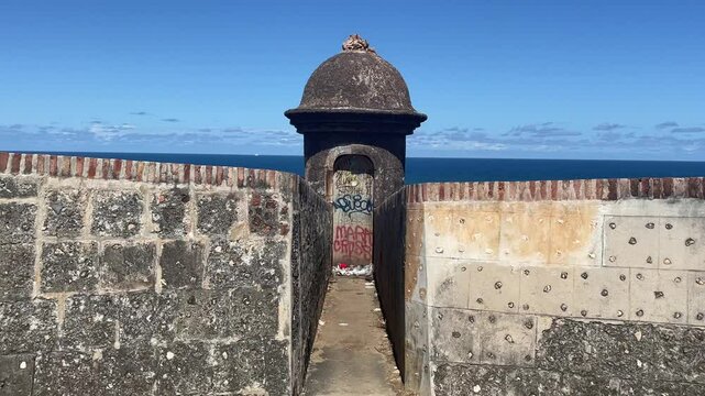old stone wall in old san juan