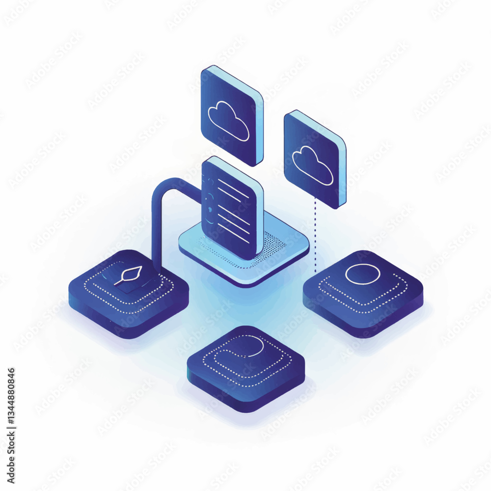 Poster data management system with cloud connection in modern style