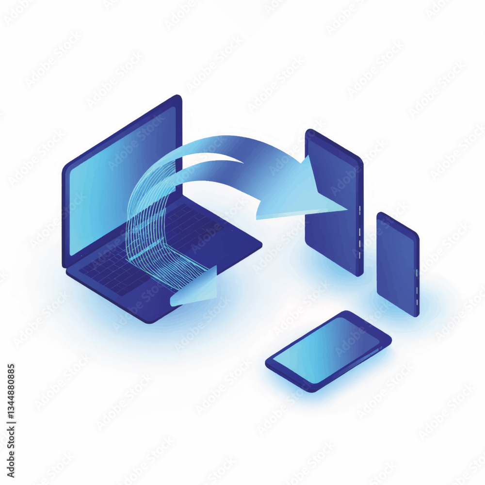 Poster technology devices exchanging data in minimalistic style