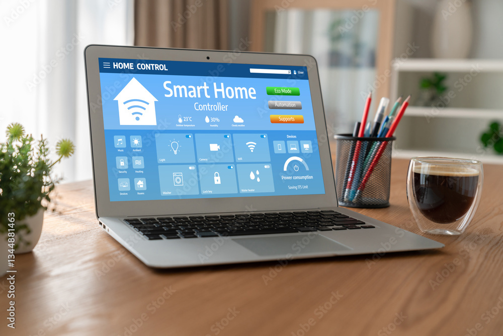 Poster smart home technology, centric remote control system with digital dashboard for air conditioning, sa
