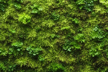 Fototapeta premium Close up view of green moss and small vibrant plants