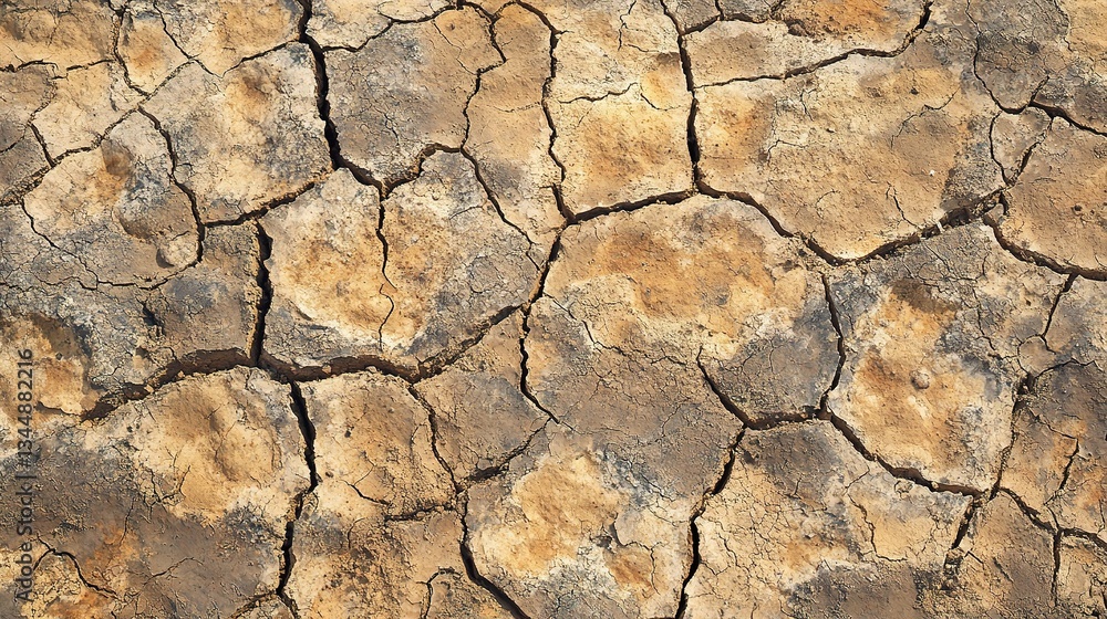 Poster cracked desert terrain with deep lines and unique texture patterns