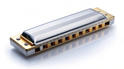 Harmonica on White Background