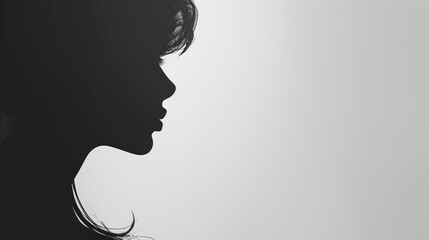 Minimalist female silhouette in white tones symbolizing self-awareness and psychological growth.