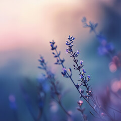 lavender flowers in the morning