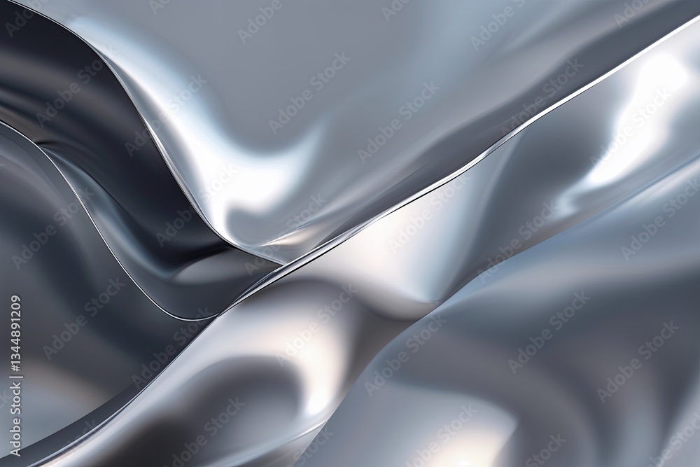 Poster modern abstract design with sleek platinum finish and deep gradient shadows