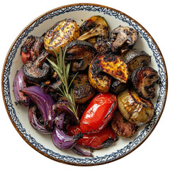 Fototapeta premium Grilled vegetable medley kitchen food photography indoor close-up