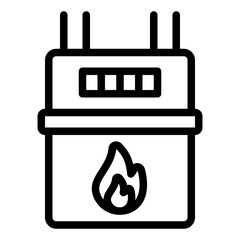 Gas meter utility outline icon for home energy measurement and control